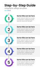 Poster - Infographic template. Step-by-step guide with 5 steps
