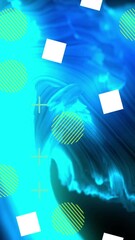 Poster - Animation of pattern moving on seamless loop over blue glowing light trails