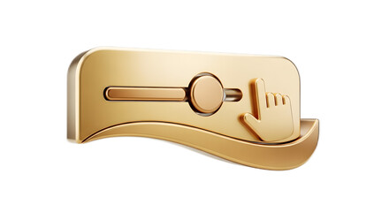 Fototapete - Golden 3D Slider Control Icon  User Interface Element