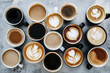 © gertrudda - Various coffee cups on the table, generated AI