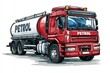 © IES Astro Stock - Petrol Tanker Truck isolated on white background. Fuel Truck icon. Industrial Vehicle. Oil Tanker Truck. Gasoline Transport Truck. Heavy Fuel Vehicle on white. Petrol Tanker Truck isolated on white.
