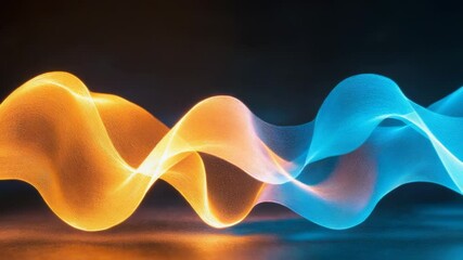 Poster - A close-up shot of a wave of light on a table, suitable for use in scientific or educational contexts
