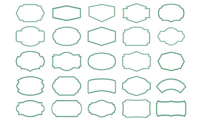 Aufkleber - Set of vintage frames isolated on white background. Vector illustration.