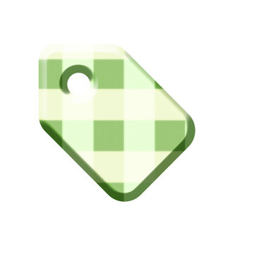 Product label green checkered pattern icon on a white background