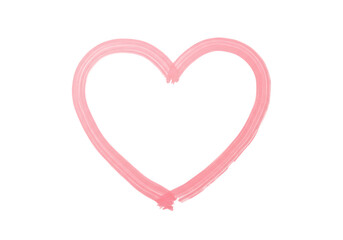 Poster - A gentle pink heart, created with textured brushstrokes, evokes feelings of love and romance isolated on transparent background