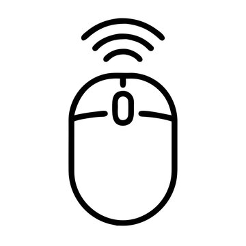 Wireless Mouse Icon Line Art Minimal Technology Symbol