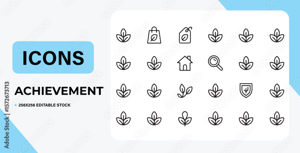 Icons of Achievement: A collection of sleek and symbolic icons ...