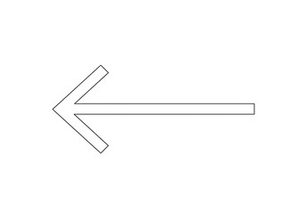 Poster - A simple outline of an arrow points to the left on a transparent background