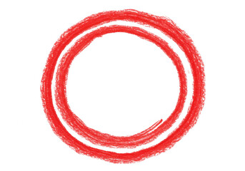 Poster - A handdrawn red circle with crayon texture creates a bold and artistic graphic element isolated on transparent background