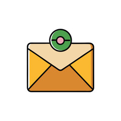 Poster - A stylized envelope icon with a green circle and pink dot
