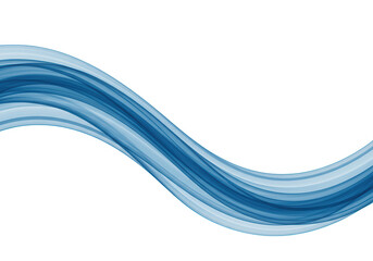 Poster - A flowing blue wave gracefully traverses a transparent background, evoking a sense of tranquility