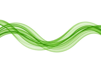 Poster - A gentle green wave gracefully curves across a transparent background, creating a calming and peaceful aesthetic