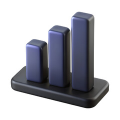 Poster - 3D Black Bar Chart Icon