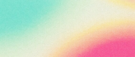 Poster - A pastel colored background with a gradient from teal to pink and yellow in a soft watercolor style