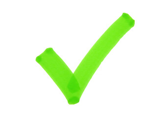 Poster - A vibrant green check mark signifies approval and confirmation on a clean transparent background