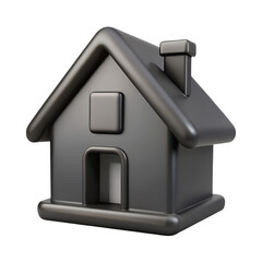 Poster - 3D Black Home Icon