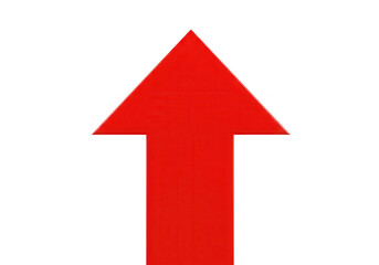 Poster - A vibrant red arrow points directly upwards, symbolizing growth, direction, and positive movement on a transparent background