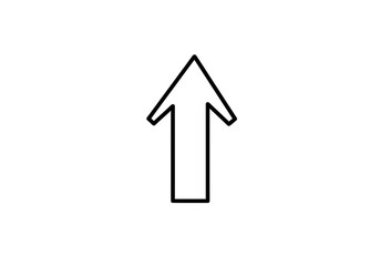 Poster - A thin, outlined arrow points upwards, representing direction, growth, and positive movement on a transparent background