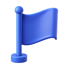 Poster - 3D Blue Flag Icon