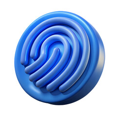 Poster - 3D Blue Fingerprint Scan Icon