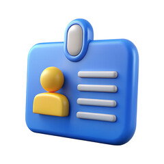 Poster - 3D Blue ID Card Icon