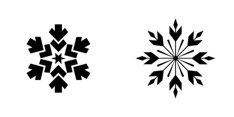 Poster - Silhouette pictograms of snowflakes in black representing winter graphics suitable for various designs