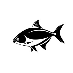 Poster - Silhouette pictogram of a fish design featuring clean lines and bold shapes suitable for various graphic applications
