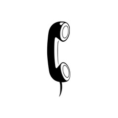 Poster - Silhouette vector icon of a telephone handset in a simple and isolated design suitable for various graphic uses