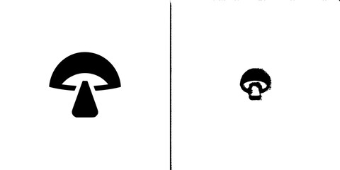 Poster - Silhouette pictogram icons showcasing distinct mushroom designs for use in various digital platforms and creative projects