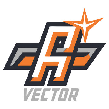 Modern abstract geometric logo design with orange white and gray elements