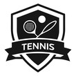 © Nobel Fahad - Tennis emblem with racket ball and text tennis on a ribbon