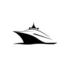 Poster - Modern yacht silhouette icon suitable for nautical design and marine branding