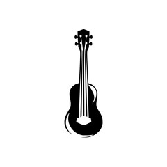 Poster - Vector silhouette of a guitar pictogram suitable for music-related design projects and creative presentations