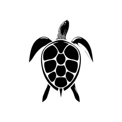 Poster - Silhouette pictogram of a turtle in minimalist vector design, ideal for eco-friendly graphics and educational purposes