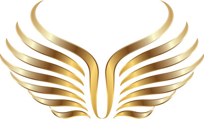 A premium style two sided wing with bright golden colored gradient