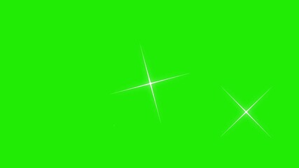 Wall Mural - Twinkling stars sparkle animation on green screen background. Glitter effect, Cartoon star shining starburst. twinkling starry night sky. Animated white stars. looping animation motion graphic