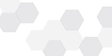 Poster - Abstract white soft hexagon concept design abstract technology background vector. White 3D futuristic honeycomb mosaic white background. 