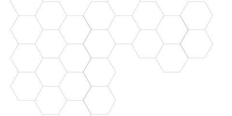 Poster - Abstract white hexagon pattern background. Abstract hexagon technology design background. Futuristic honeycomb mosaic white background. Vector Illustration