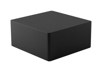 Poster - A black square podium stands ready for product display on a clean transparent background