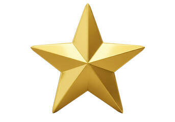 Fototapete - A gleaming gold star represents excellence, achievement, and toptier quality isolated on transparent background