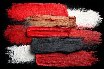 Aufkleber - Bold strokes of red and black paint create a striking abstract artwork on a dark background