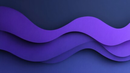 Poster - Deep purple background design with layered paper cut style curves, smooth shadows and clean middle space