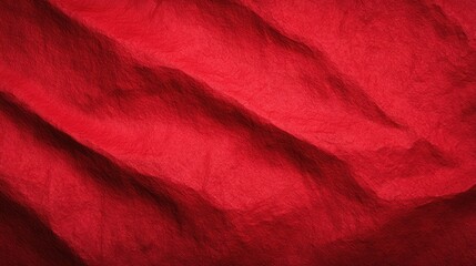 Poster - Deep red abstract background with metallic texture and subtle folds, clean space in center for layout