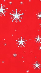 Poster - Animation of snowflakes falling on red background
