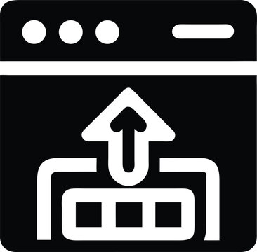 Upload web icon illustration black and white