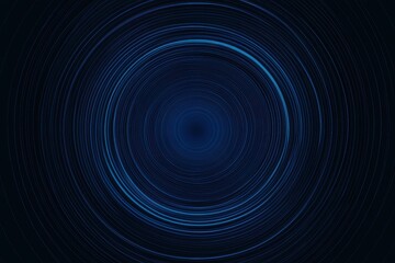Poster - Geometric abstract design featuring blue circles and simple lines on a dark background