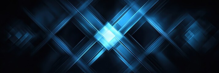 Poster - Futuristic blue abstract geometric background with dynamic shapes and patterns for creative design