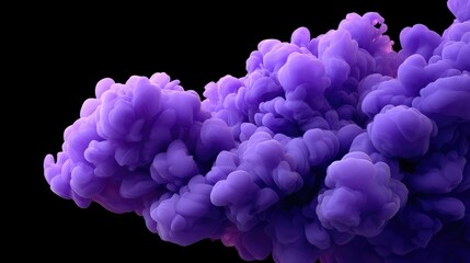 Poster - Purple smoke or mist drifting across a dark background, abstract texture with space to side