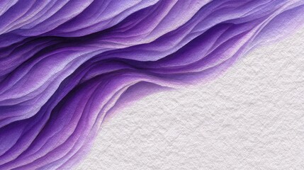 Poster - Soft watercolor purple waves blending seamlessly into a textured paper background, empty space to the right for design