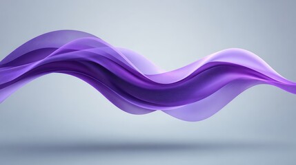 Aufkleber - Wavy digital ribbon design in soft purple tones flowing horizontally across a smooth background